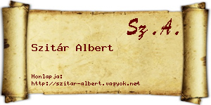 Szitár Albert névjegykártya